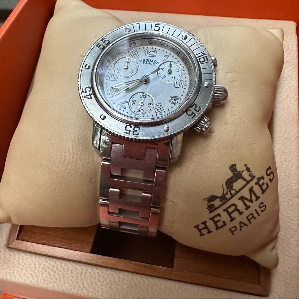 Authentic Hermes Clipper Watch with original Box